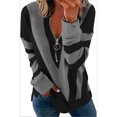 thumbnail image 1 of Charmo Women's Long Sleeve Zipper Loose Pullover Tops Shirts Color Block Split Sweatshirt, 1 of 3