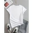 thumbnail image 2 of Women's Anime Cat Eating Ramen Graphic T-Shirt - Short Sleeve Crew Neck Casual Top with Japanese Text, Medium Stretch & Machine Washable Summer Spring Tee, 2 of 4