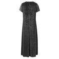 thumbnail image 5 of adviicd Robes Décontractées pour Femmes Robe d'Été Décontractée à Manches Courtes Col Rond Robe Fluide Maxi de Plage Grise, TG, 5 of 5