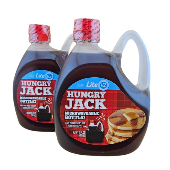Hungry Jack Syrup Lite 24 oz (2 pack) and 8in Silicone Spatula (Color Varies)