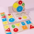 thumbnail image 3 of Material didáctico Panel de geometría Panel de rompecabezas de inteligencia Combinación de formas redondas Educación temprana cognitiva Juguetes para niños, 3 of 5