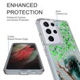 thumbnail image 3 of Samsung Galaxy S21 Ultra 5G Phone Case, Rosebono Hybrid Bling Glitter Sparkle Epoxy Graphic Marble Colorful Silicone Skin Cover Armor Case for Samsung Galaxy S21 Ultra 5G (Green), 3 of 6