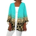 thumbnail image 2 of OUSITAID Cardigan pour Femmes Mode Décontractée Rétro Imprimé Léger Longueur Moyenne Veste Cardigan Noir L, 2 of 6