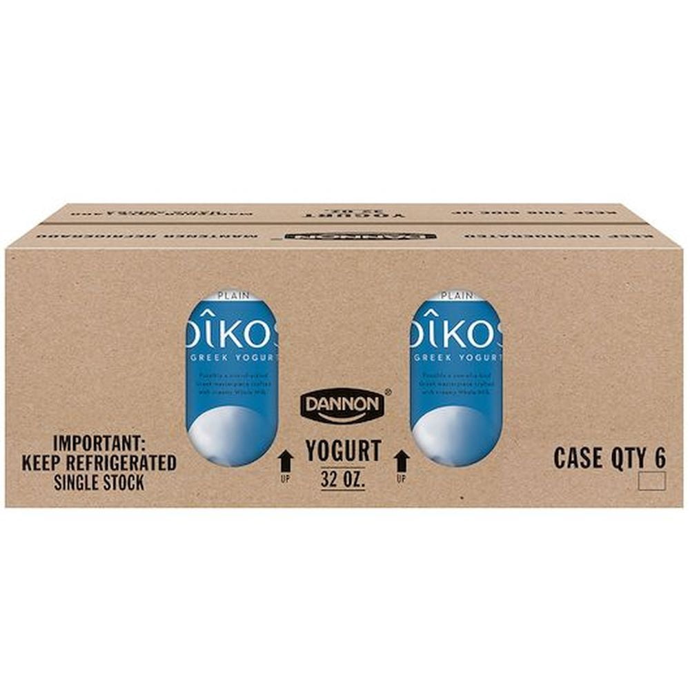 Oikos Organic Plain Whole Milk 4 Percent Fat Greek Yogurt, 32 Ounce -- 6 per case.