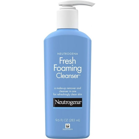 Neutrogena Fresh Foaming Facial Cleanser and Makeup Remover with Pump, 9.6 Oz