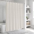 thumbnail image 6 of Simple Line White Bathroom Shower Curtains with 12 Hooks Polyester Waterproof Shower Curtain for Stalls and Bathtubs Beige Modern Art Geometric Decorative Bathroom Privacy Curtain 36x78 Inches, 6 of 9