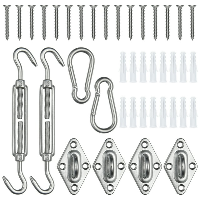 Yescom Rectangle Sun Shade Sail Hardware Kit 5" 304 Anti-Rust Stainless Steel M6 Accessory 40pcs for Outdoor Canopy