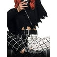 thumbnail image 6 of Qiylii Woman Black White Checkerboard Splicing Trousers,Plaid Loose Long Pants, 6 of 9
