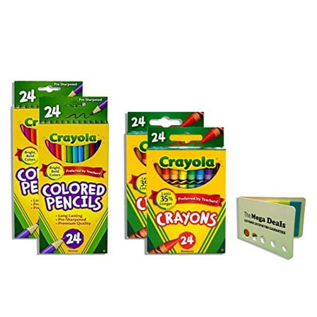 Crayola Crayons 24 Count - 2 Packs Colored Pencils 24 Count - 2 Packs