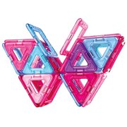 Magformers Inspire Clear 30 Pieces, Pink and Purple, Magnetic Geometric tiles STEM Toy Ages 3+