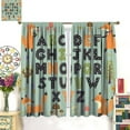 thumbnail image 3 of Funny Alphabet Curtains Cute Woodland Animals Fox Mushroom Cartoon Cloud Educational Poster Letters Numbers for Kids Children Nursery Rod Pocket Drapes for Kids Room 21x63in,2 Panel Set, 3 of 6