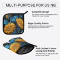 thumbnail image 4 of 2 PCS Oven Baking Gloves Set Heat Resistant Oven Mitt & Pot Holder Set Cooking Mitts Kitchen Home Supplies Blue Leaves and Sunflowers, 4 of 5