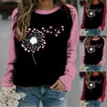 thumbnail image 4 of Plus Size Pullover Tops for Women Valentine's Day Funny Graphic Print Leopard Patchwork Long Sleeve Casual Sweatshirts (Red,2XL), 4 of 4