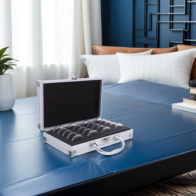 ADDHAT Caja Para De Monedas De Metal Plata Con Tapa Transparente Y Resistente