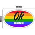 thumbnail image 3 of Bend OR Oregon Deschutes County Rainbow Pride Flag 6 Stripes Pride Flag Euro Decal Bumper Sticker 3M Vinyl 3" x 5", 3 of 3