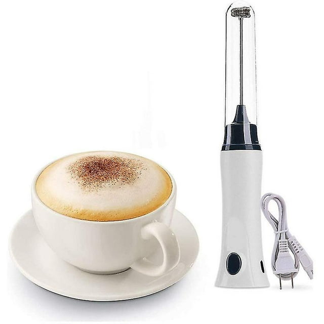 Espumador eléctrico de mano, batidor automático de leche y huevos con tapa
