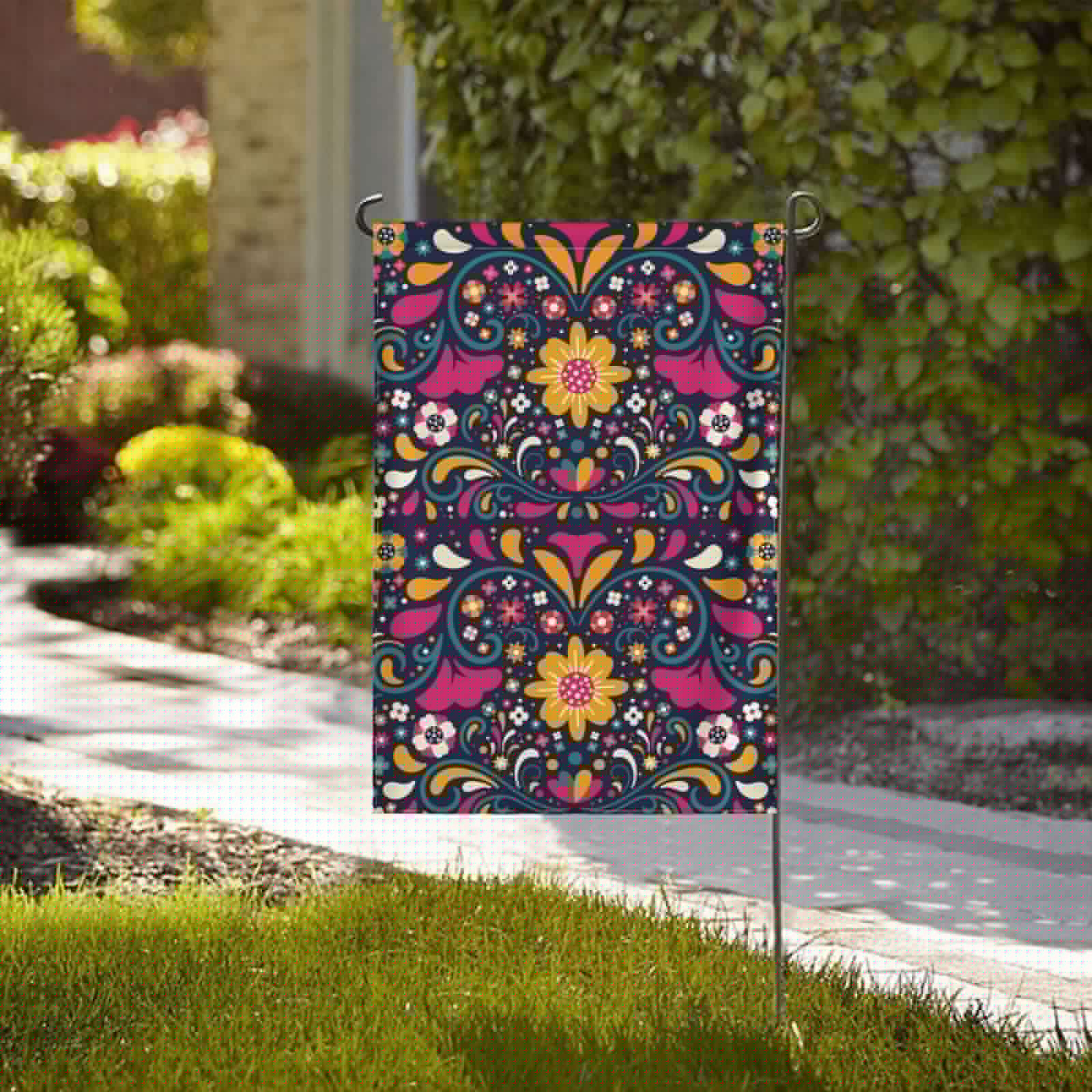 thumbnail image 4 of Easygdp Cinco De Mayo Floral Garden Flag Yard Flag Welcome Flag, Double-Sided, Weather Resistant for Outdoor Decor - 28"x40", 4 of 9