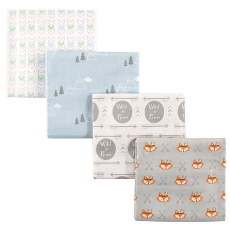 - Luvable Friends Basics Baby Flannel Receiving Blankets, 4-Pack - Wild & Free