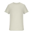 thumbnail image 7 of Bxsruta Men's Waffle Knit Short Sleeve Crew Neck Loose Fit Pullover T Shirt Comfy Polyester Daily Tops, 7 of 7