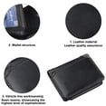 thumbnail image 3 of Carteras de cuero Dinheiro de tres pliegues para hombres, estilo corto, monedero para hombres, 3 of 5