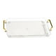 thumbnail image 3 of Bandeja decorativa plato comida desayuno antideslizante elegante 12,2x7,87 pulgadas bandeja rectangular de Perfume con asas plato para mesa de centro transparente Gloria bandeja de servir, 3 of 5