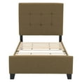 thumbnail image 4 of CorLiving Ellery Adult Twin Fabric Upholstered Platform Bed with Tufted Headboard and Slats, Clay Brown, 4 of 9