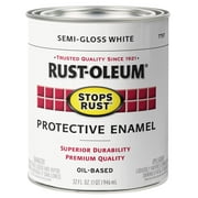 Rust-Oleum Stops Rust Semi-Gloss White Oil-Based Protective Enamel, 32 fl oz
