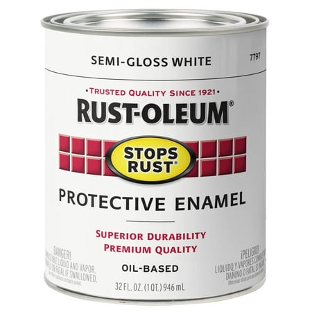 Rust-Oleum Stops Rust Semi-Gloss White Oil-Based Protective Enamel, 32 fl oz