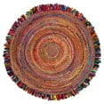 thumbnail image 2 of SAFAVIEH Cape Cod Victoria Braided Area Rug, 4' x 4' Round, Ivory/Denim, 2 of 7