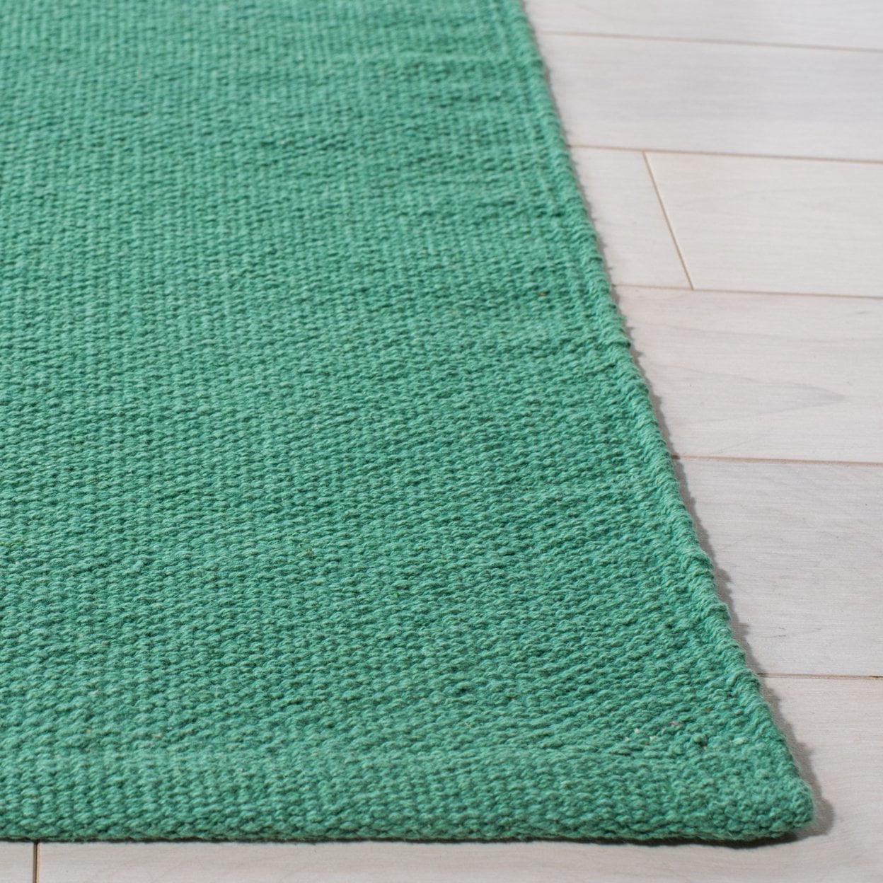 SAFAVIEH Montauk Oswald Geometric Striped Cotton Area Rug, Dark Green/Ivory, 5' x 8'