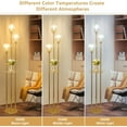 thumbnail image 6 of Gold Floor Lamps for Living Room, Modern Floor Lamp with Shelves, Crystal Standing Lamps with Table, 6 of 8