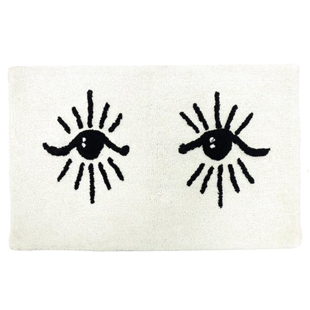 Furn - Alfombrilla de Baño Theia Diseño Rectangular (Marfil, Negro)