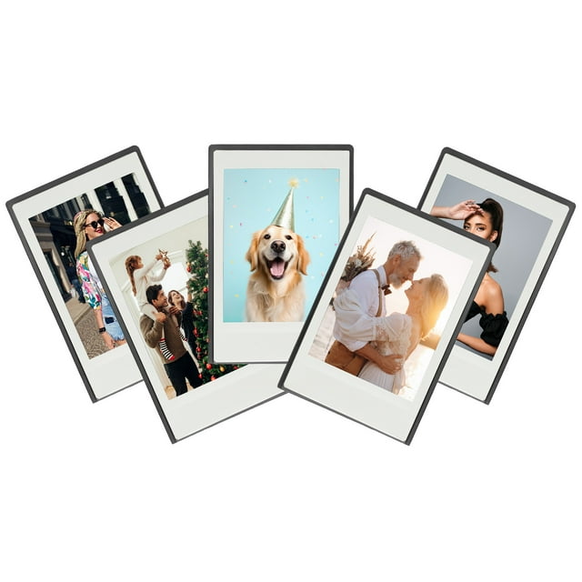 Uxcell Fridge Magnetic Frame, Mini Picture Frames Photo Frame Instant Film Small Picture Holder for Fujifilm Refrigerator Black 5