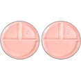 thumbnail image 1 of HAHDAXIA Round Shape Smile Sun Ceramic Divided Plate Dessert Salad Plate Dinner Plate for Portion Control - 8 Inch (Set of 2,Pink), 1 of 7