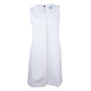 DKNY Women's Single-Pleat Shift Dress (4, Ivory)