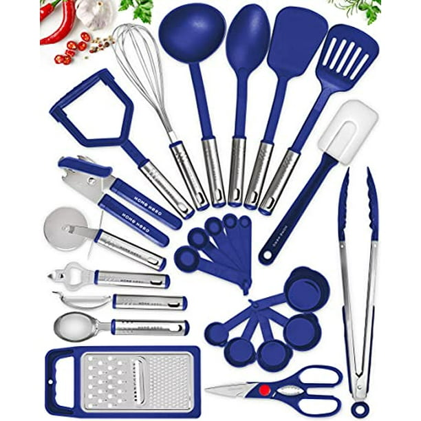 Home Hero Kitchen Utensil Set 25 Nylon Cooking Utensils Kitchen