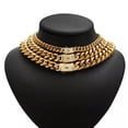 thumbnail image 7 of 6-14mm Hip Hop Stainless Steel Miami Cuban Link Chain Necklace 18K Gold Plated, 7 of 7