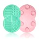 thumbnail image 1 of Vasterqua - 2 alfombrillas de limpieza para brochas de maquillaje, limpiador de brochas de maquillaje de silicona con ventosas traseras (verde y rosa), 1 of 5