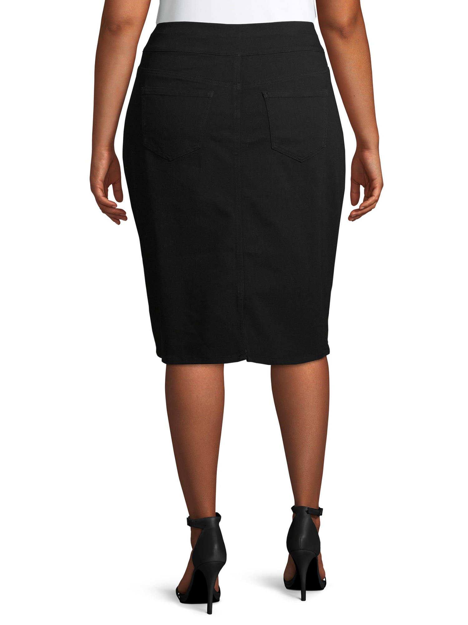 Alivia Ford Women's Plus Size Pull-On Denim Skirt
