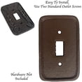 thumbnail image 5 of Urbalabs Western Floral Star Horseshoe Cast Iron Rustic Decorative Light Switch Outlet Wall Plate Covers Rustic Light Switch Covers Single Double 2 Gang Switch Plates (Horseshoe Single Switch), 5 of 7