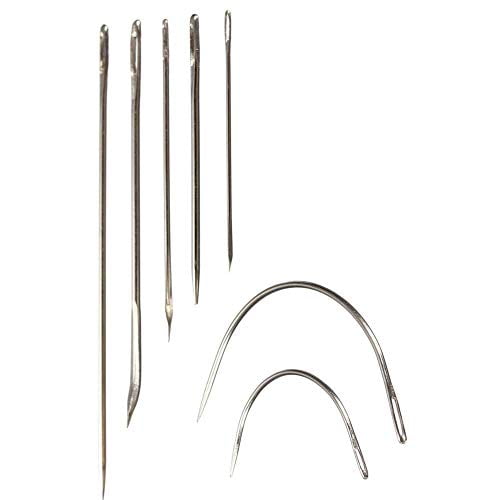 Heavy Duty Hand Sewing Needles Kit, 14 PCS Leather Sewing Needles with 10  Leather Hand Sewing Needle and 4 Curved Needle for Home Upholstery, Leather