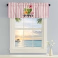 thumbnail image 2 of Window Valance for Kitchen,Summer Coconut Flower Rod Pocket Curtain Valances Short Curtains Drapes Panel,Vintage Pink Stripe Ocean Conch Window Treatment Topper for Living Room Bathroom Bedroom Home, 2 of 9
