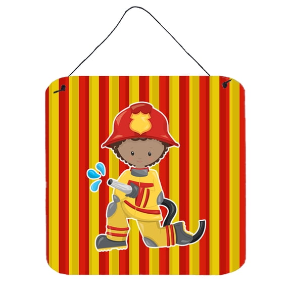 Carolines Treasures BB6996DS66 Fireman Boy Wall or Door Hanging Prints 6HX6W multicolor
