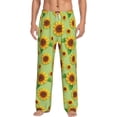 thumbnail image 2 of Lsque Sunflower Leaves Print Men's Pajama Pants, Lounge Pant - Comfortable Home Wear,Elastic Waistband, Stylish Design-Medium, 2 of 9