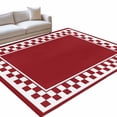 Cherry Red Square 4'x6' Area Rugs Graphic Retro Red White Checkered ...