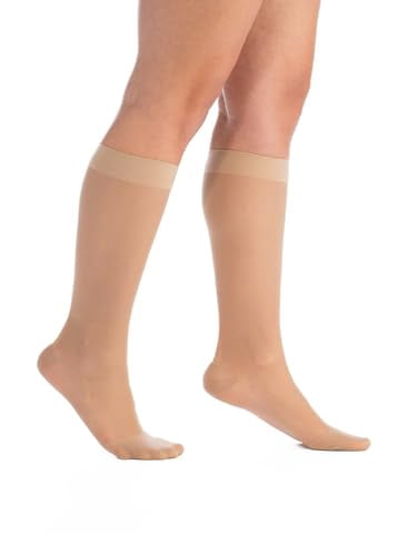 EvoNation Women’s Knee High 8-15 mmHg Sheer Graduated Compression Socks – Mild Pressure Compression Garment
