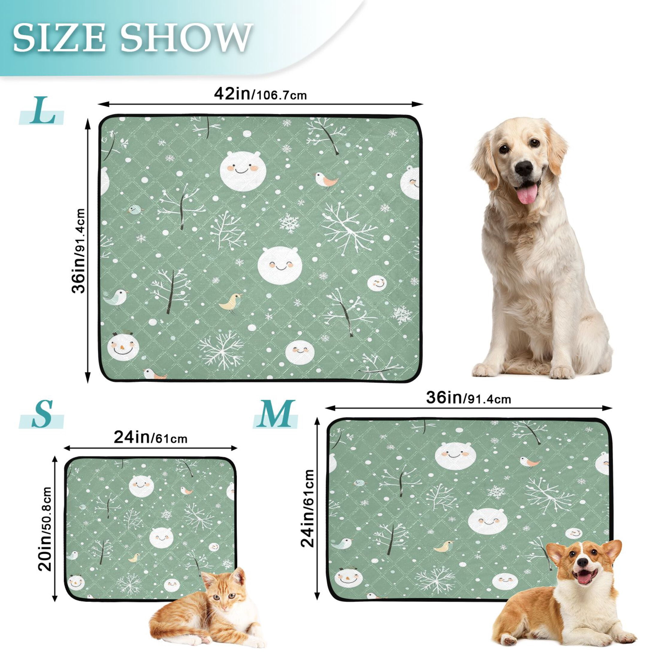Washable Pet Pee Pads with Super Absorbent Reusable Training Pads for Dogs & Cats Cartoon Winter Elements