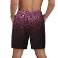 thumbnail image 4 of Uemuo Pink Glitter Sparkles A Pattern Mens Swim Trunks Quick Dry Board Shorts with Mesh Lining, Stretch Beach Shorts Quick Dry No-Chafing Board Shorts-3X-Large, 4 of 9