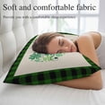 thumbnail image 5 of St Patrick's Day Pillow Covers, Linen Long Throw Pillow Case, Dark Green Lucky Shamrocks Heart Shape Holiday Pillow Protector Decorative Cushion Cover for Living Room/Bedroom 16" x 24", 5 of 8