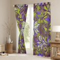 thumbnail image 3 of jejeloiu Gradient Green Purple Blackout Curtains Set of 2 (52x84 Each),Batik Artwork Window Curtains,Retro Flower Floral Curtains and Drapes For Kids,Microfiber Bedroom Decor, 3 of 6